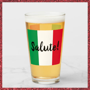 Copo De Pint Bandeira italiana com saudação de saudação