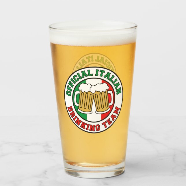 Copo De Pint Bandeira italiana da equipe do bebendo de Italia (Frente (Preenchido))