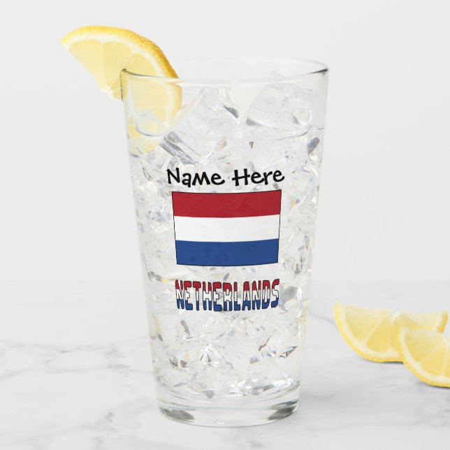Copo De Pint Bandeira Personalizada dos Países Baixos e Neerlan (Gelo frontal)