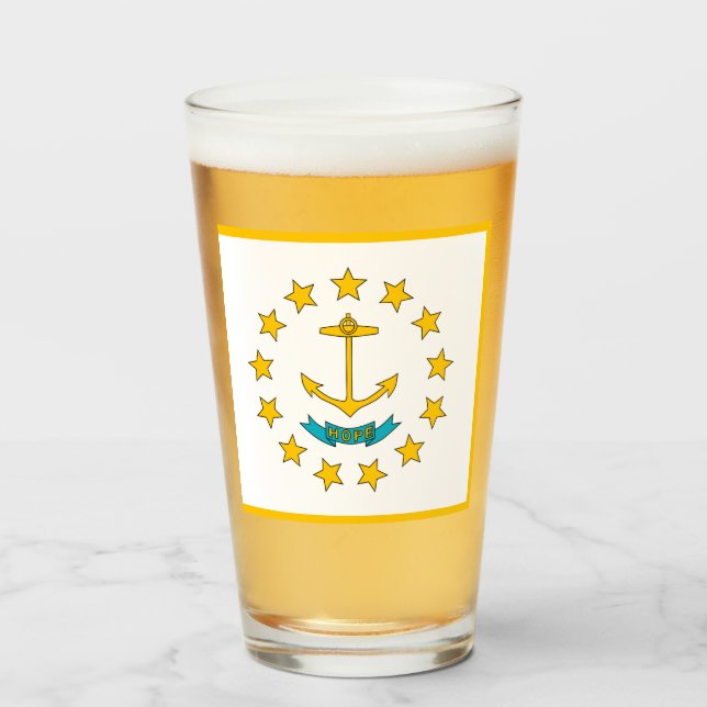 Copo De Pint Bandeira Rhode Island (Frente (Preenchido))