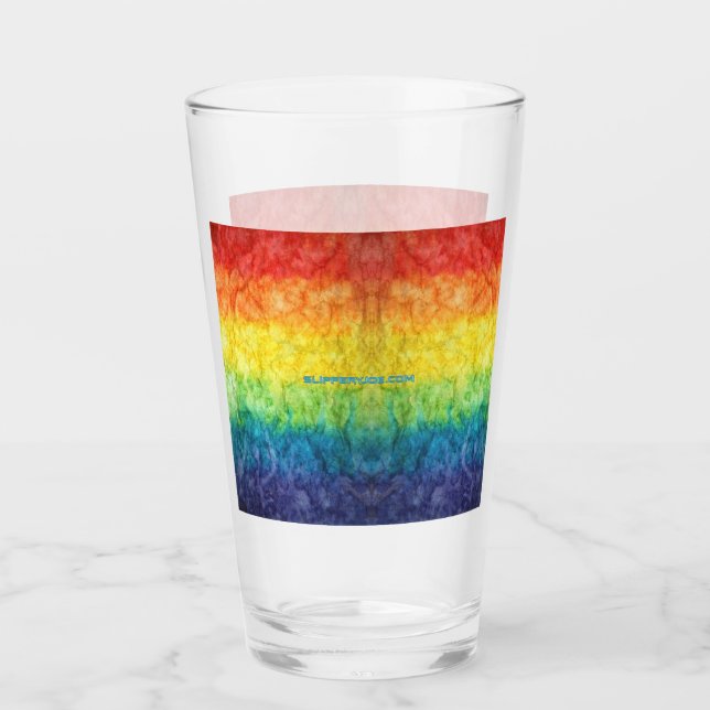 Copo De Pint Bandeira tie-dye da SlipperyJoe's arco-íris pressi (Frente)