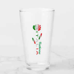 Copo De Pint Bandiera d'Italia Rosa Personalizada