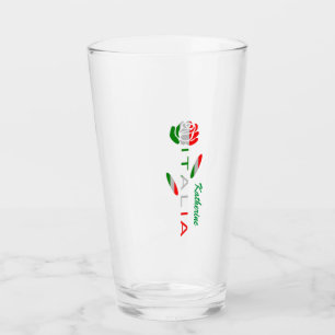 Copo De Pint Bandiera d'Italia Rosa Personalizada