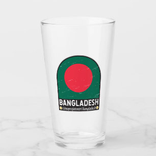 Copo De Pint Bangladesh Flag Emblem Dissipado Vintage