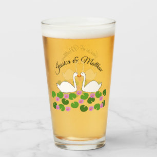 Copo De Pint Banhos Brancos e Lírios de Água Personalizados par