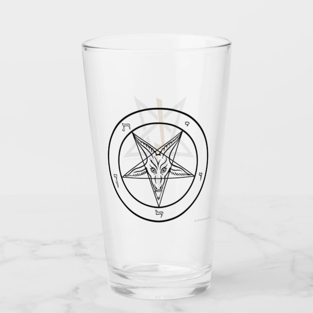 Copo De Pint Baphomet e Anton LaVey Sigil Glass (Frente)