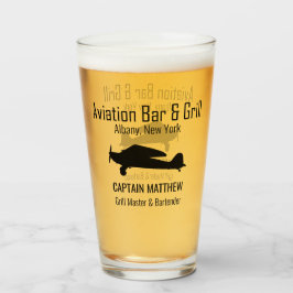 Copo De Pint Bar de aviação e óculos de cerveja