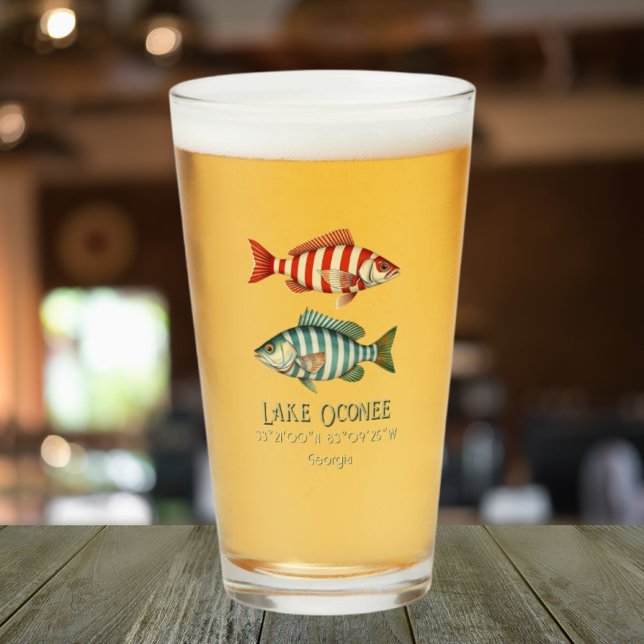 Copo De Pint Bar de bebidas de peixe do Lago Oconee Georgia (Criador carregado)