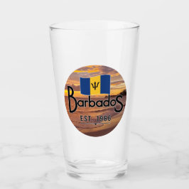 Copo De Pint "Barbados Est. Sunset De 1966" Com Bandeira De Bar