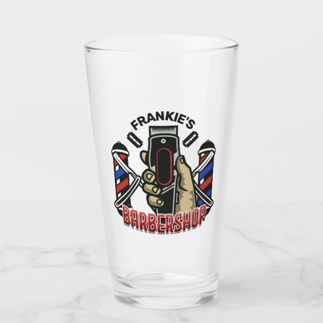 Copo De Pint Barbearia de Compro de Barber Retroativo do NOME P (Frente)