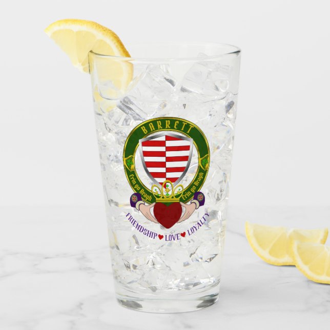 Copo De Pint Barrett Irish Shield & Claddagh Beer (Gelo frontal)