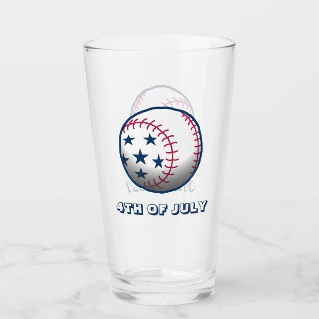 Copo De Pint Basebol de 4 de Julho (Frente)