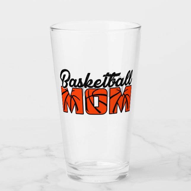 Copo De Pint Basquete, mãe e nome Glass (Frente)