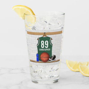Copo De Pint Basquete Verde e Branco Personalizado