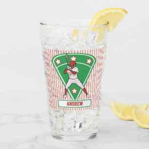 Copo De Pint Bateria de Baseball Personalizada Vermelha