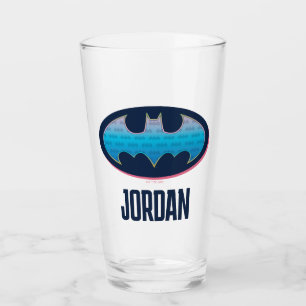 Copo De Pint Batman Símbolo rosa e azul