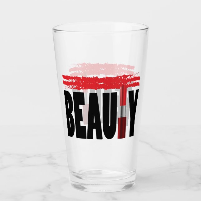 Copo De Pint Batom da tipografia da beleza (Frente)