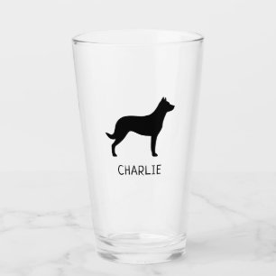 Copo De Pint Beauceron Dog Silhouette Personalizado