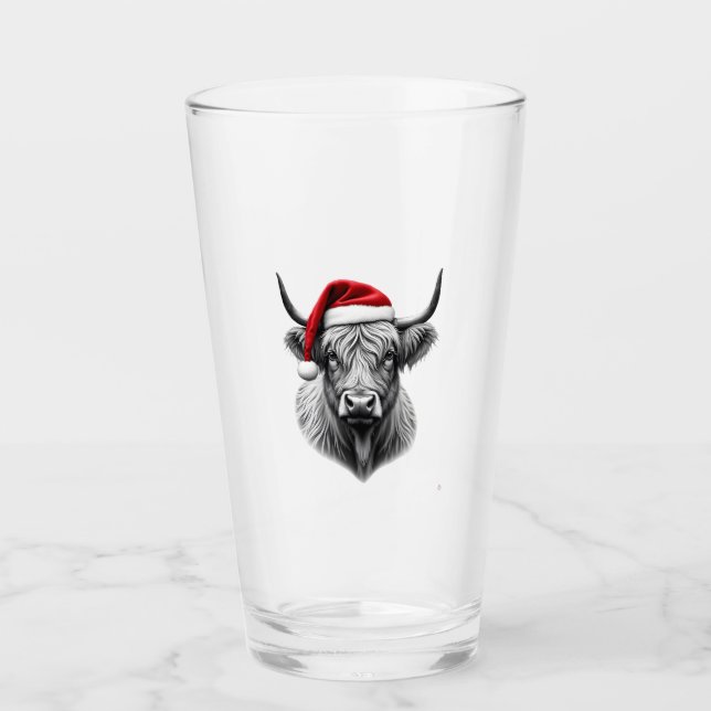 Copo De Pint Bebê Fofo Vaca Highland Natal Presentes Santa Nata (Frente)