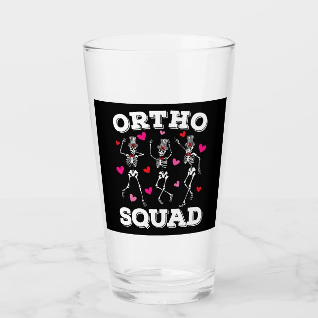 Copo De Pint Bebendo de Esqueleto Ortho Squad Dancing (Frente)