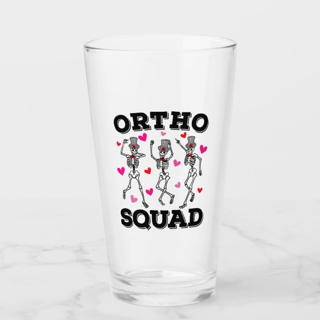 Copo De Pint Bebendo de Esqueleto Ortho Squad Dancing (Frente)