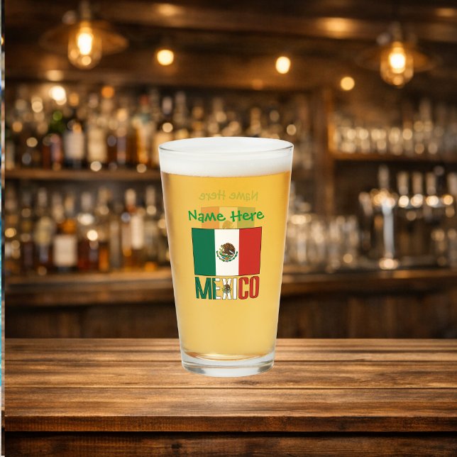 Copo De Pint Bebendo de Personalização Verde da Bandeira do Méx (Criador carregado)