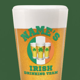 Copo De Pint Bebendo irlandês do Name Team 3 Pint