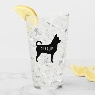 Copo De Pint Bebendo personalizado silhueta do cão da chihuahu
