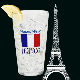 Copo De Pint Bebida Personalizada Azul da Bandeira e da França