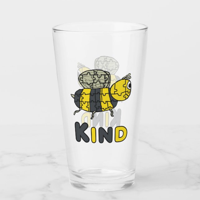 Copo De Pint Bee Kind Quebra-cabeça (Frente)