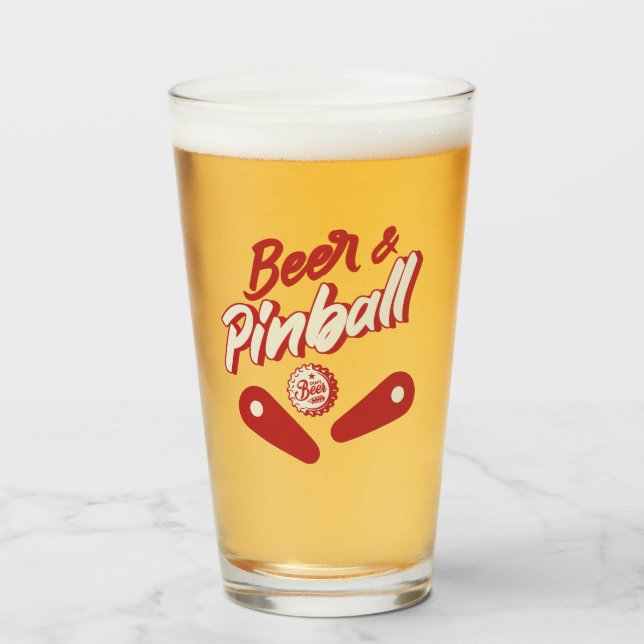 Copo De Pint Beer And Pinball  (Frente (Preenchido))