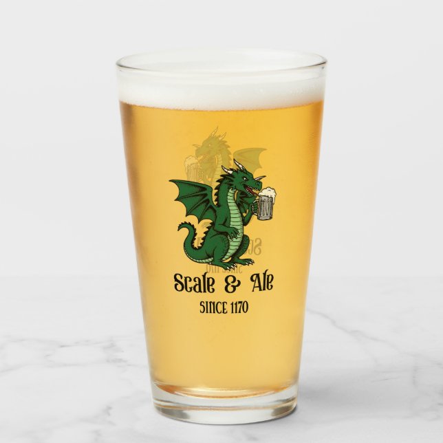 Copo De Pint Beer Drinking Dragon (Frente (Preenchido))