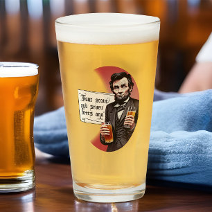 Copo De Pint Beer Engraçado Tipsy Abraham Lincoln Bebendo Homeb