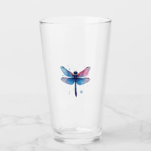 Copo De Pint Bela Natureza Colorido Padrão Gráfico Libélula