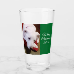 Copo De Pint Belo Cachorro Branca de Neve, Feliz Natal Verde