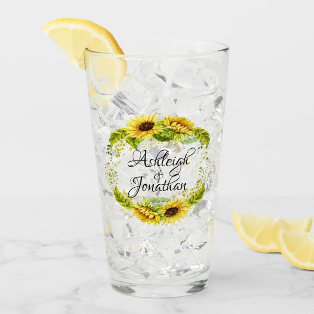 Copo De Pint Belos Girassóis (Gelo frontal)