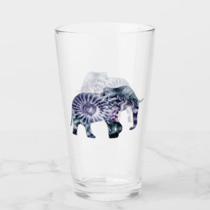 Copo De Pint Bem-Estar Animal - Silhueta Elefante Fractal 2