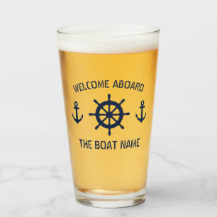 Copo De Pint Bem-vindo a bordo cerveja de barco de iate de ânc