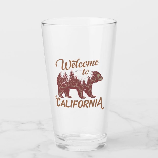 Copo De Pint Bem-vindo ao Urso da Califórnia (Frente)