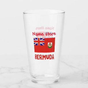 Copo De Pint Bermudas e Bandeira Bermudiana Vermelha Personaliz