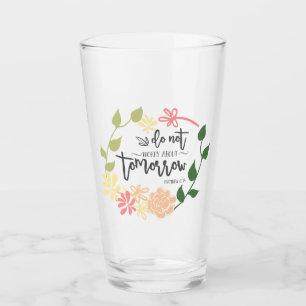 Copo De Pint Bíblia Verso Não se preocupe Linda coroa Floral