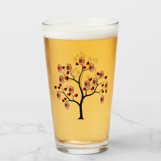 Copo De Pint Bicchiere Milan calcio (Traseira (Preenchido))