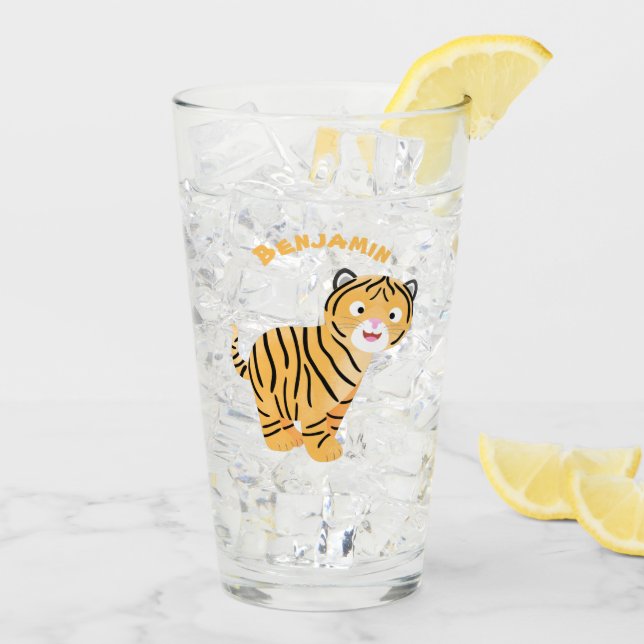 Copo De Pint Bicho de tigre feliz e bonito (Gelo traseiro)
