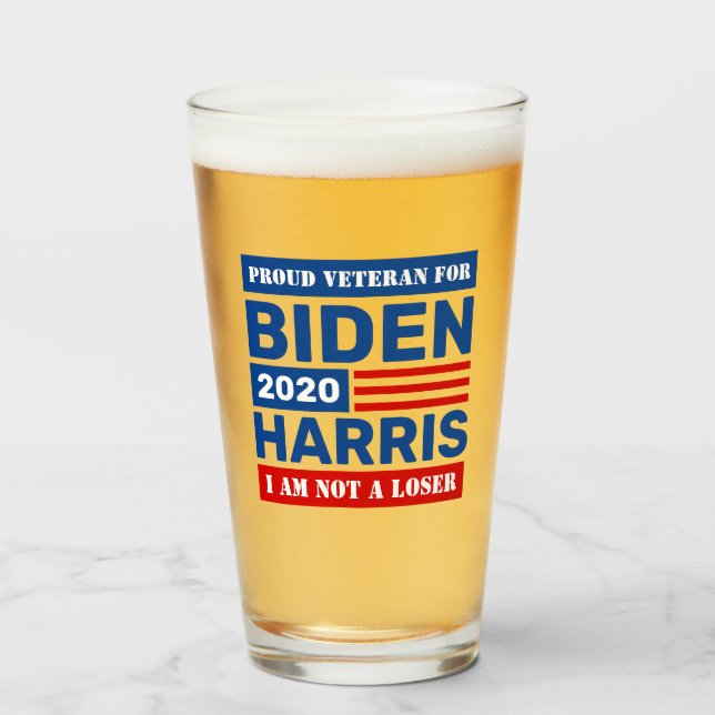 Copo De Pint Biden Harris Veterans Not A Loser Glass (Frente (Preenchido))