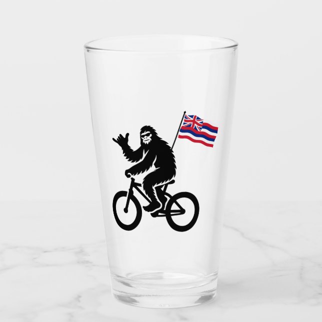 Copo De Pint Bigfoot Ciclista Bandeira do Havaí (Frente)
