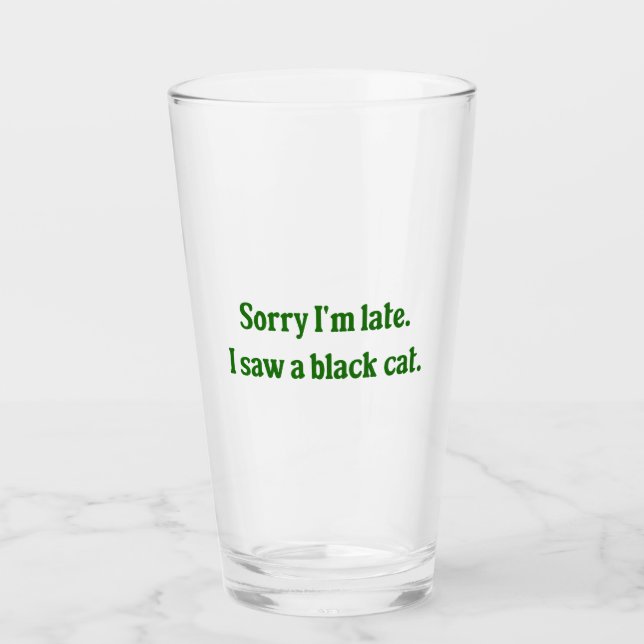 Copo De Pint Black Cat Engraçado (Frente)