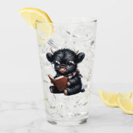 Copo De Pint Black Highland Cow Reading A Book