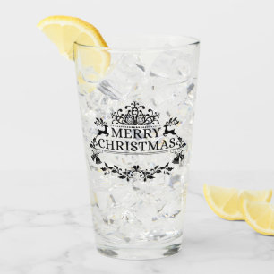Copo De Pint Black Merry Christmas Word Art Tumbler
