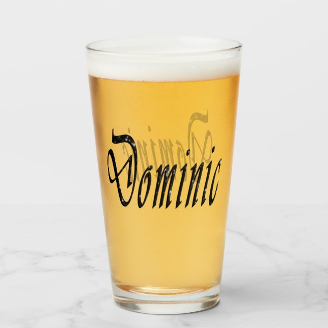 Copo De Pint Black Starry Dominic Name (Frente (Preenchido))