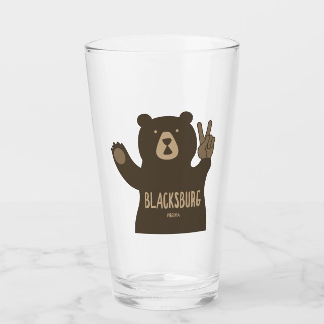 Copo De Pint Blacksburg Virginia Peace Bear (Frente)